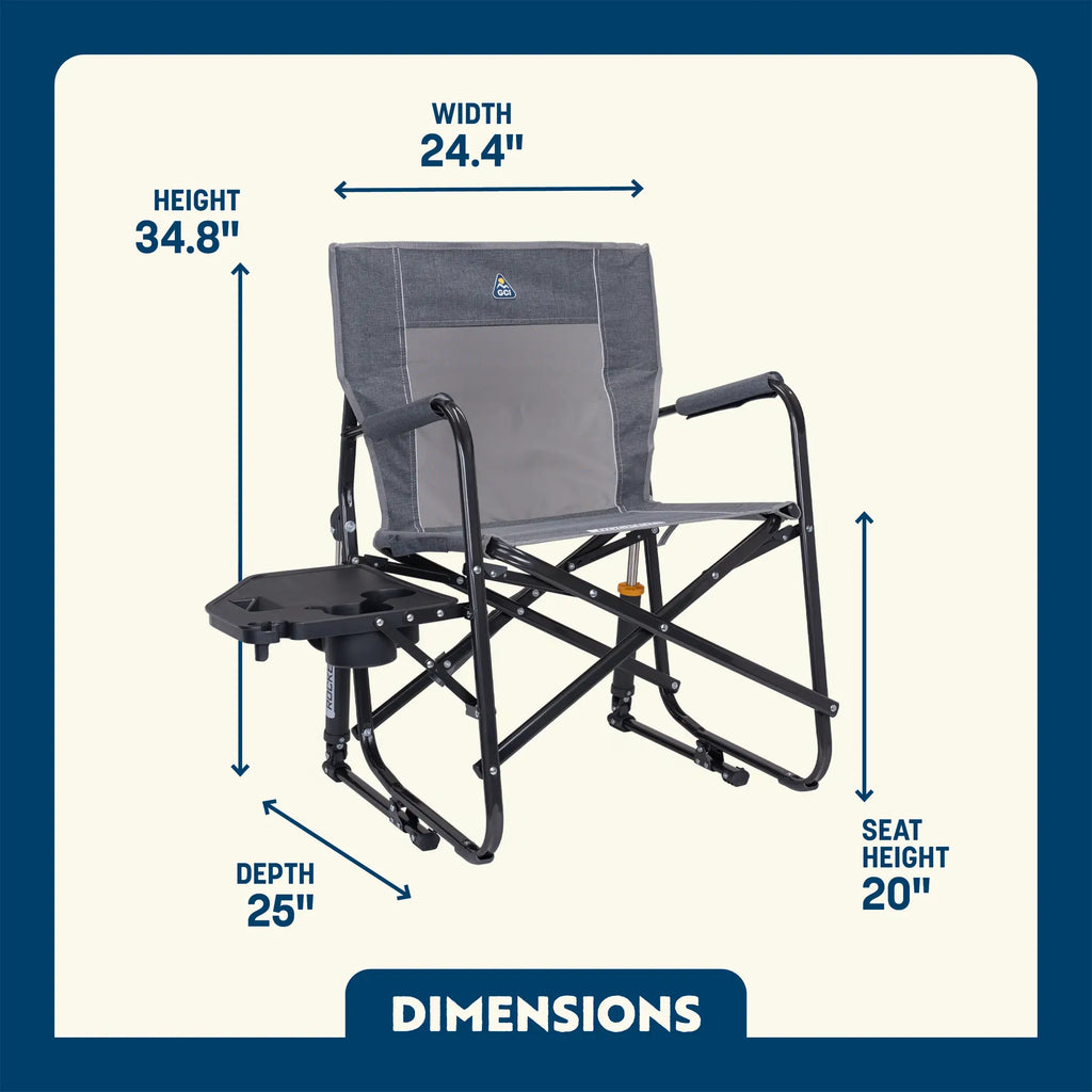 Heavy-Duty Freestyle Freestyle Rocker with Side Table - Choice 853 - Freestyle Rocker Portable Outdoor Folding Chair Detail