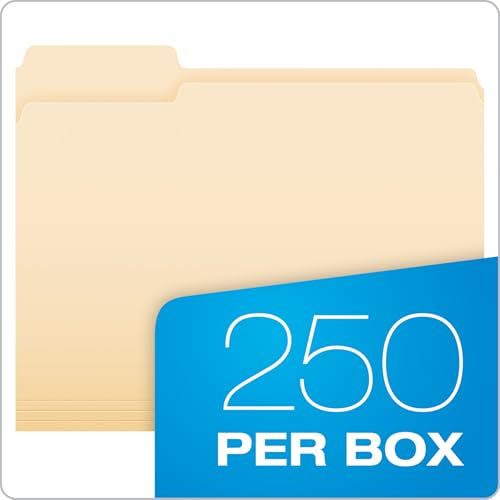 Classic Pendaflex File Folders, 250 Bulk Pack, resilient Manila Folders,