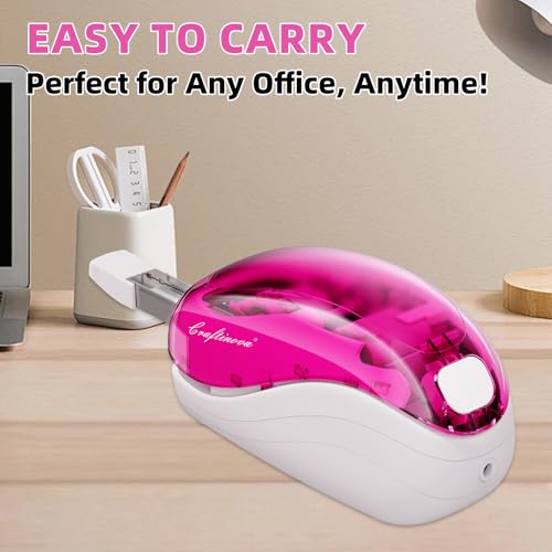 Modern Electric Stapler-Pink,Including 2000 Staples and 1 Staple Set