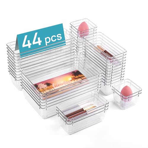 exclusive Vtopmart 44 PCS Clear Plastic Drawer Organizers Set, Collection