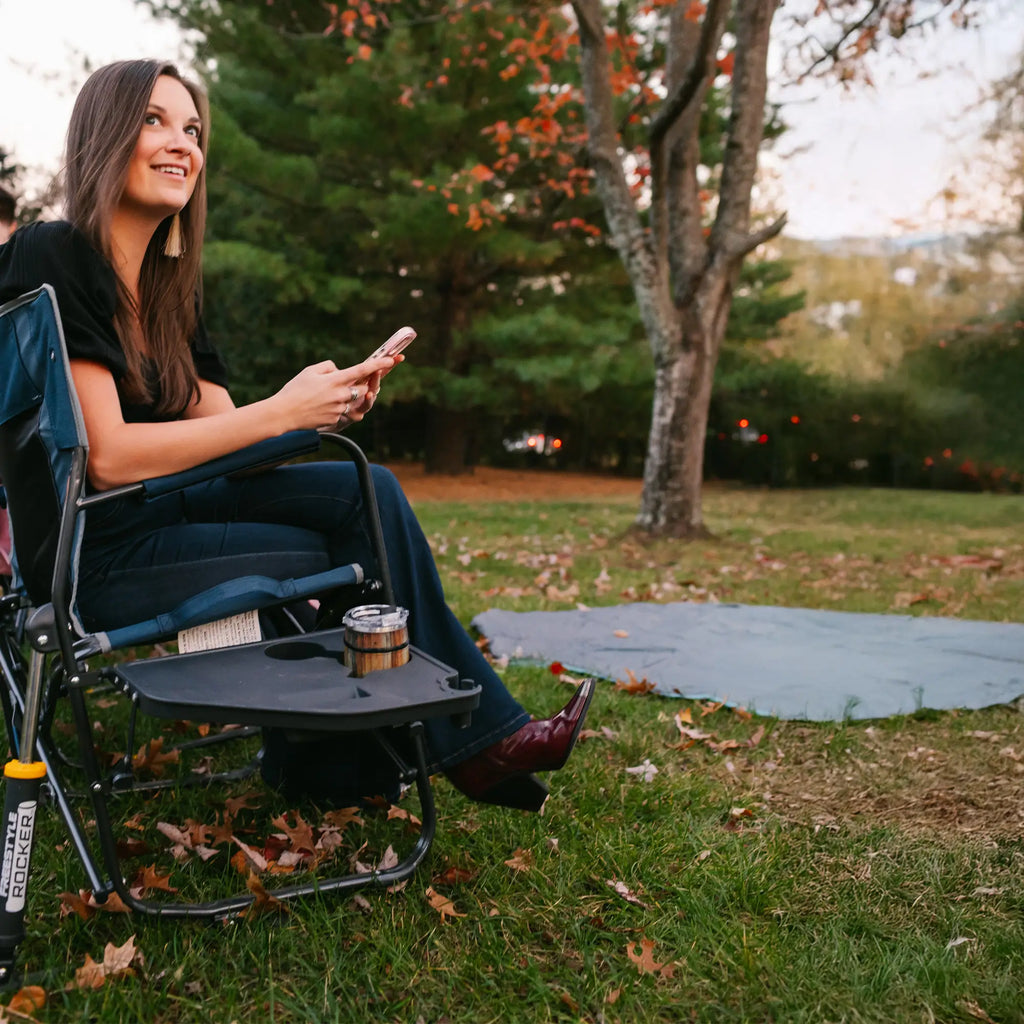 Heavy-Duty Freestyle Freestyle Rocker with Side Table - Choice 853 - Freestyle Rocker Portable Outdoor Folding Chair Detail