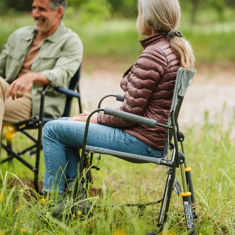 Heavy-Duty Freestyle Freestyle Rocker with Side Table - Choice 853 - Freestyle Rocker Portable Outdoor Folding Chair Detail