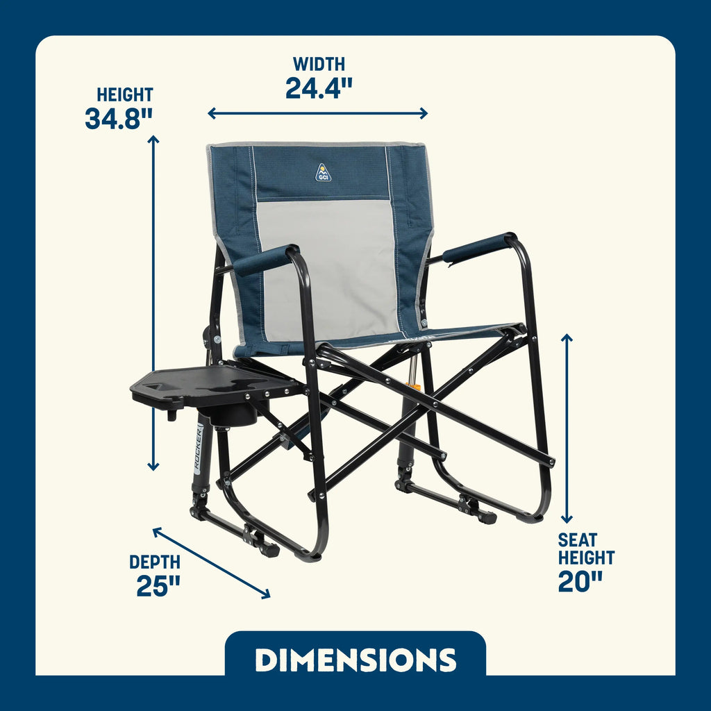 Heavy-Duty Freestyle Freestyle Rocker with Side Table - Choice 853 - Freestyle Rocker Portable Outdoor Folding Chair Detail