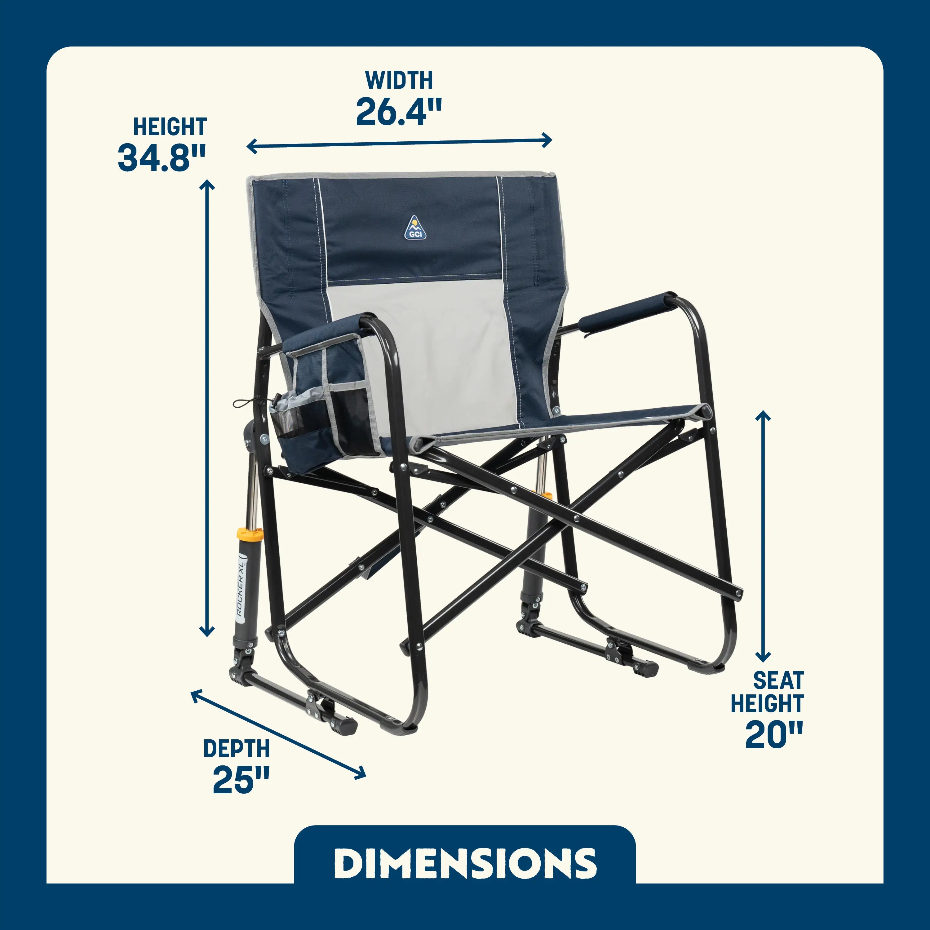 Heavy-Duty Freestyle Freestyle Rocker XL - Choice 552 - Freestyle Rocker Portable Outdoor Folding Chair Detail