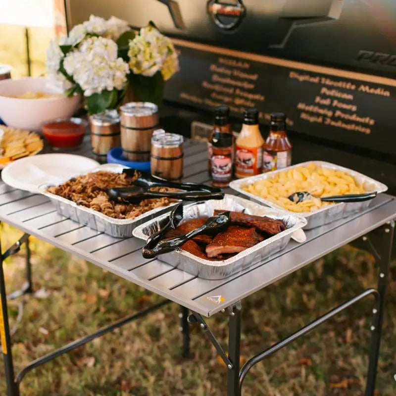 Heat-Resistant Slim-Fold Table - Choice 196 - Portable Camping Table with Heat-Resistant Countertop Detail
