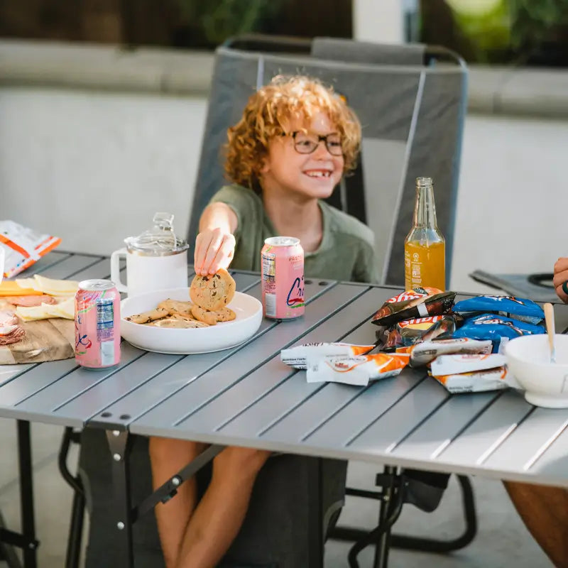 Heat-Resistant Slim-Fold Table - Choice 196 - Portable Camping Table with Heat-Resistant Countertop Detail