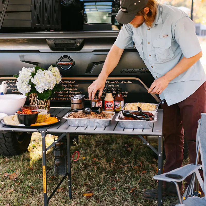 Heat-Resistant Slim-Fold Table - Choice 196 - Portable Camping Table with Heat-Resistant Countertop Detail