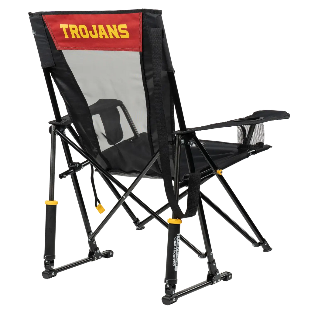 Heavy-Duty Freestyle College Comfort Pro Rocker - USC Trojans - Choice 856 - Heavy-Duty Kickback Rocker with Beverage Holder Detail